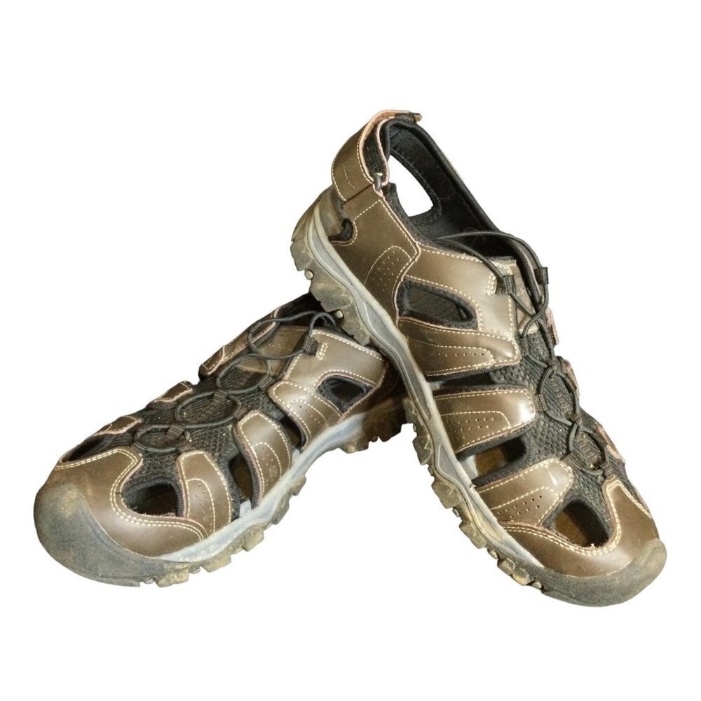 Eddie Bauer Men's Bump Toe Sandal Stewart Brown Leather Size 13M